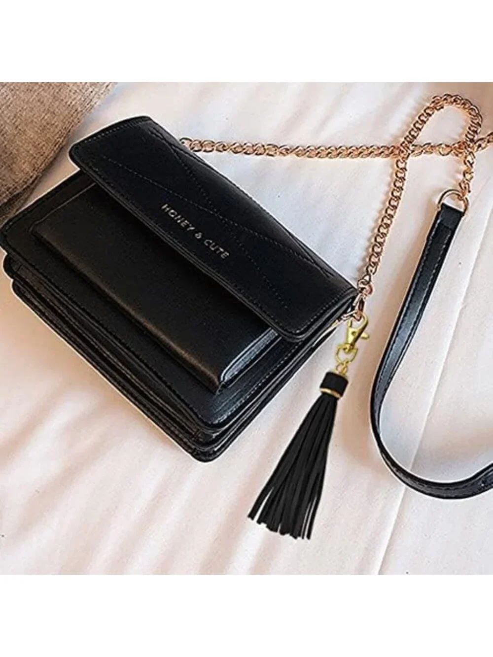 15pcs 5.9'' PU Leather Tassel Keychains with Gold Caps for Handbag, Phone, DIY